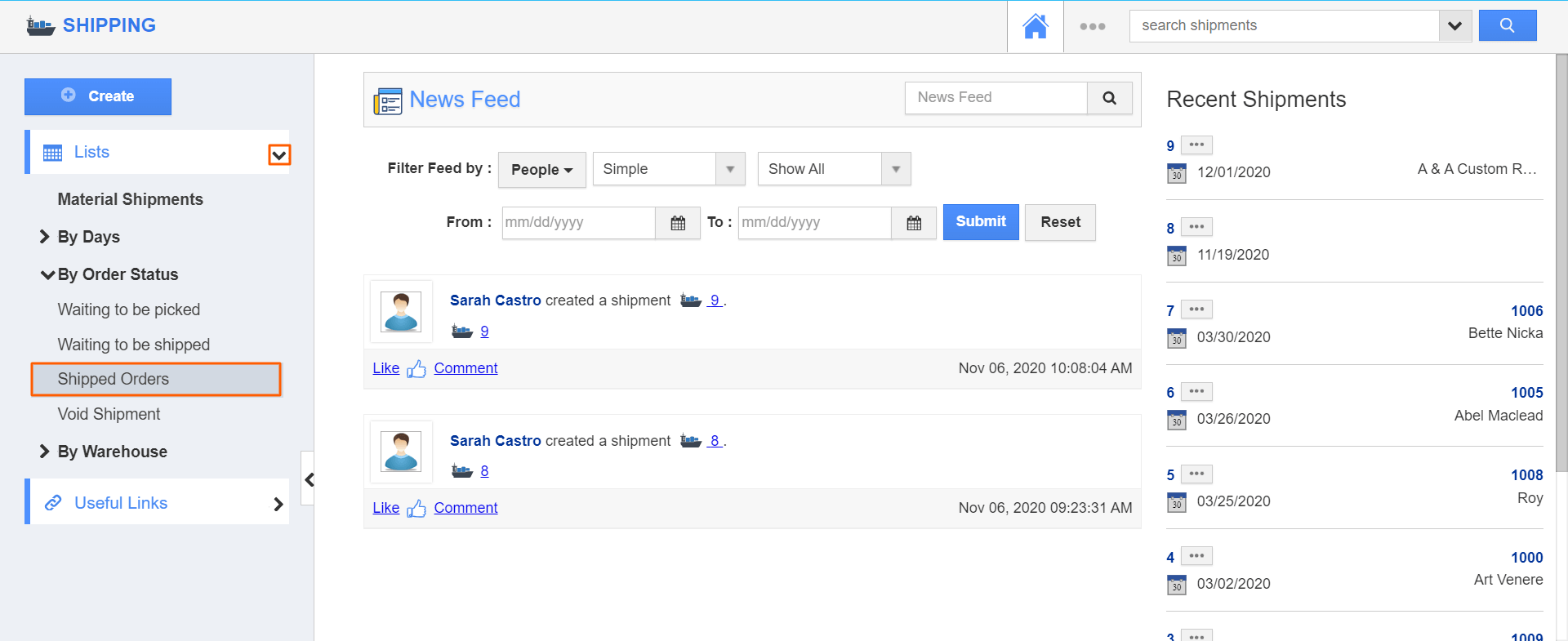 Shipping-Shippped Orders.png Shipping - Shipped Orders